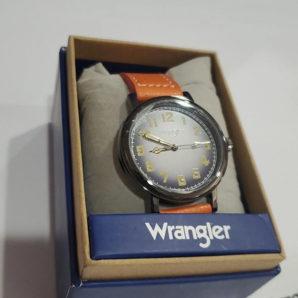 Wrangler Men's Grey Orange‎ Western Collection wristwatch new